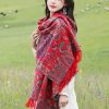 شال زهور البوني من البوليستر التبتي Tibetan Polyester Peony Vine Shawl