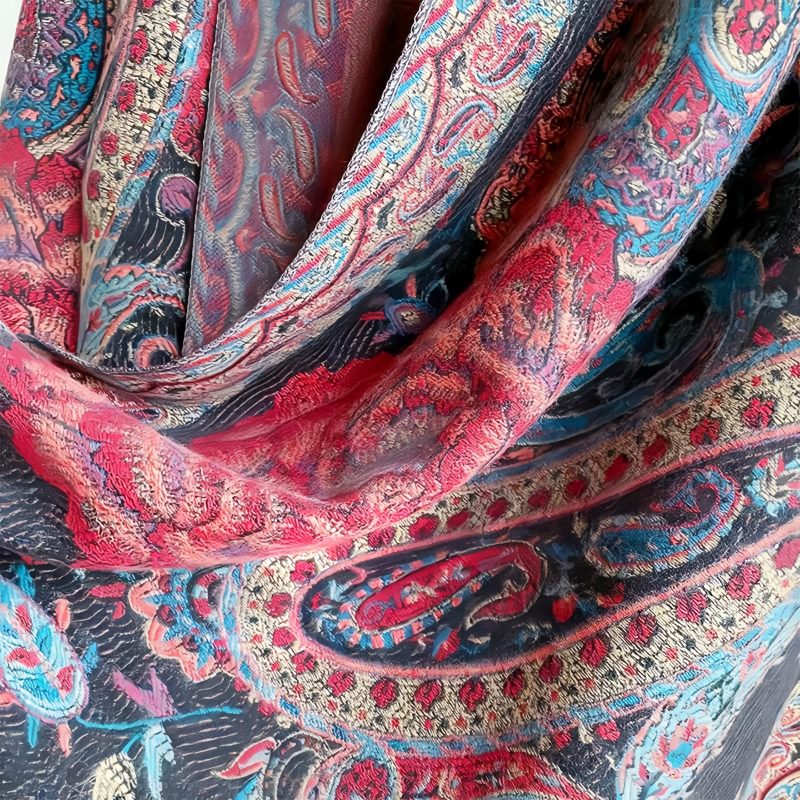 شال زهور البوني من البوليستر التبتي Tibetan Polyester Peony Vine Shawl