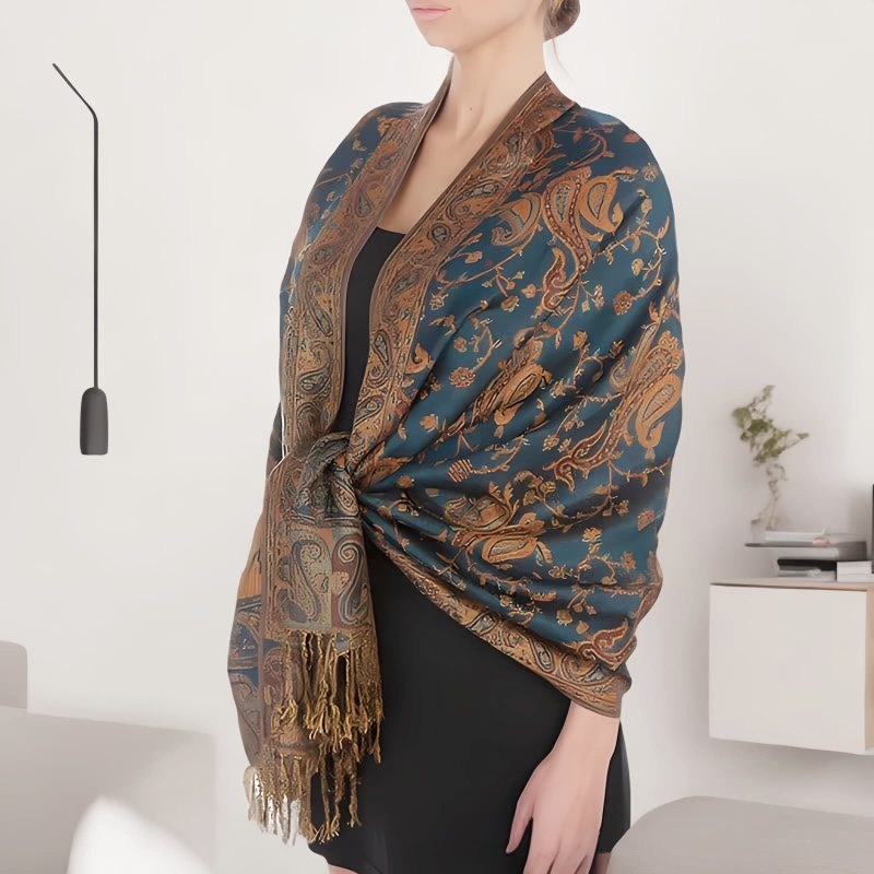 Bufanda de Flor de Marañón de Poliéster Tibetana Tibetan Polyester Cashew Flower Wrap