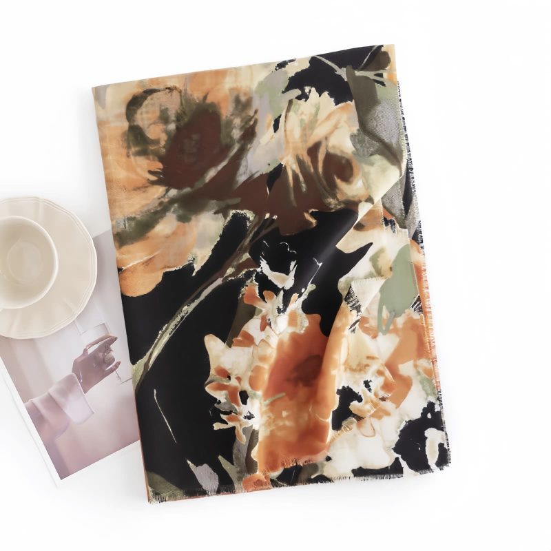 Chale Tibetano con Diseño Floral Retro Tibetan Retro Floral Design Shawl