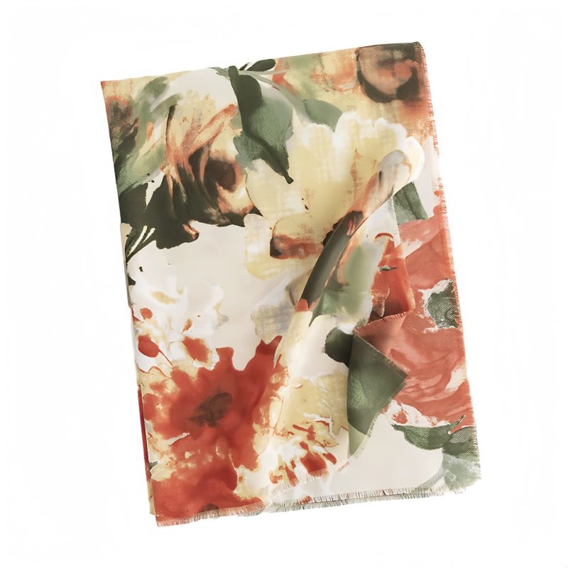 Chale Tibetano con Diseño Floral Retro Tibetan Retro Floral Design Shawl