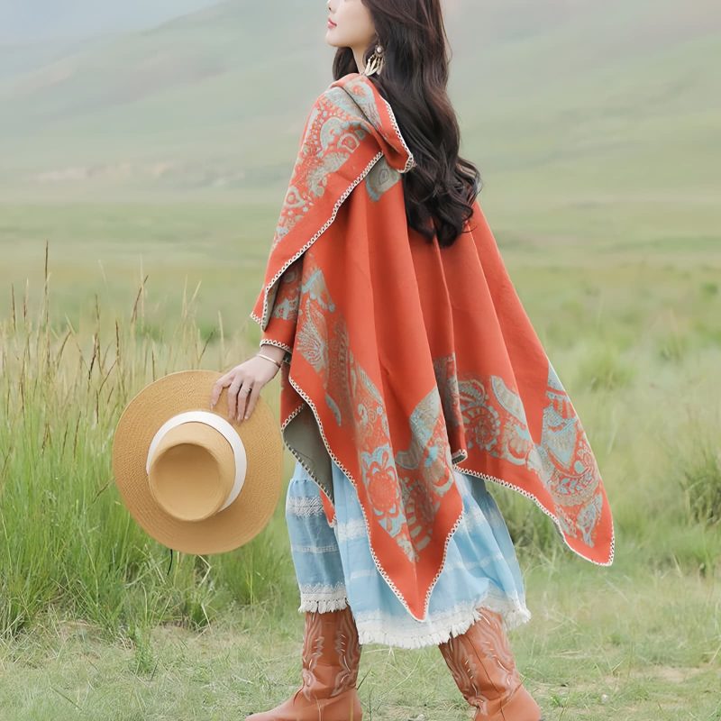 Chale Tibetano con Diseño Sencillo Tibetan Simple Pattern Shawl