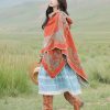 Chale Tibetano con Diseño Sencillo Tibetan Simple Pattern Shawl