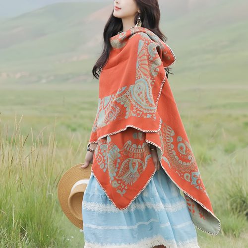 Chale Tibetano con Diseño Sencillo Chale Tibetano con Diseño Sencillo