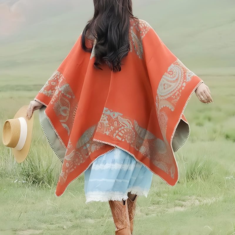 Chale Tibetano con Diseño Sencillo Tibetan Simple Pattern Shawl
