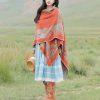 Chale Tibetano con Diseño Sencillo Tibetan Simple Pattern Shawl