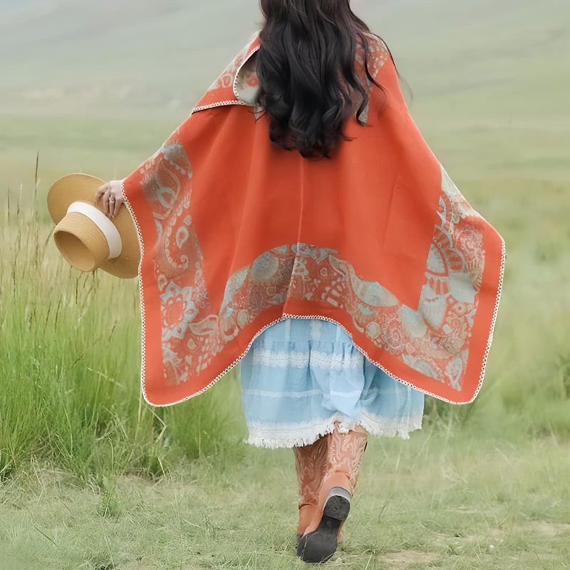 Chale Tibetano con Diseño Sencillo Tibetan Simple Pattern Shawl
