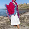 Chaleco con Capucha de Flores Pequeñas Tibetano Tibetan Small Floral Hooded Shawl