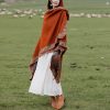 Chaleco con Capucha de Flores Pequeñas Tibetano Tibetan Small Floral Hooded Shawl