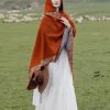 Chaleco con Capucha de Flores Pequeñas Tibetano Tibetan Small Floral Hooded Shawl