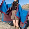 Chaleco con Capucha de Flores Pequeñas Tibetano Tibetan Small Floral Hooded Shawl