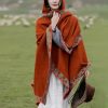 Chaleco con Capucha de Flores Pequeñas Tibetano Tibetan Small Floral Hooded Shawl