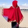 Chaleco con Capucha de Flores Pequeñas Tibetano Tibetan Small Floral Hooded Shawl