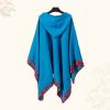 Chaleco con Capucha de Flores Pequeñas Tibetano Tibetan Small Floral Hooded Shawl