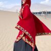 Chaleco con Capucha de Flores Pequeñas Tibetano Tibetan Small Floral Hooded Shawl