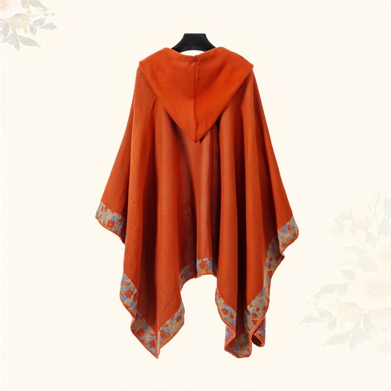 Chaleco con Capucha de Flores Pequeñas Tibetano Tibetan Small Floral Hooded Shawl