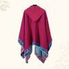 Chaleco con Capucha de Flores Pequeñas Tibetano Tibetan Small Floral Hooded Shawl