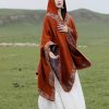 Chaleco con Capucha de Flores Pequeñas Tibetano Tibetan Small Floral Hooded Shawl