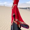 Chaleco con Capucha de Flores Pequeñas Tibetano Tibetan Small Floral Hooded Shawl