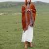 Chaleco con Capucha de Flores Pequeñas Tibetano Tibetan Small Floral Hooded Shawl