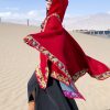 Chaleco con Capucha de Flores Pequeñas Tibetano Tibetan Small Floral Hooded Shawl
