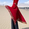 Chaleco con Capucha de Flores Pequeñas Tibetano Tibetan Small Floral Hooded Shawl