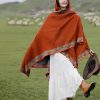 Chaleco con Capucha de Flores Pequeñas Tibetano Tibetan Small Floral Hooded Shawl