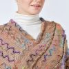 Xale Tibetano Listrado com Borlas e Gola Tibetan Striped Pullover Tassel Shawl