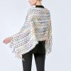 Xale Tibetano Listrado com Borlas e Gola Tibetan Striped Pullover Tassel Shawl
