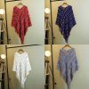 Xale Tibetano Listrado com Borlas e Gola Tibetan Striped Pullover Tassel Shawl
