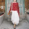 Xale Tibetano Listrado com Borlas e Gola Tibetan Striped Pullover Tassel Shawl