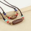 Collar de Protección con Cuenta Dzi de Tres Ojos Tibetana Tibetan Three-Eye Dzi Bead Protection Necklace