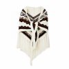 Chal de Borlas con Rayas Triangulares Tibetanas Tibetan Triangular Striped Tassel Shawl