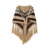 Chal de Borlas con Rayas Triangulares Tibetanas Tibetan Triangular Striped Tassel Shawl