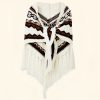 Chal de Borlas con Rayas Triangulares Tibetanas Tibetan Triangular Striped Tassel Shawl