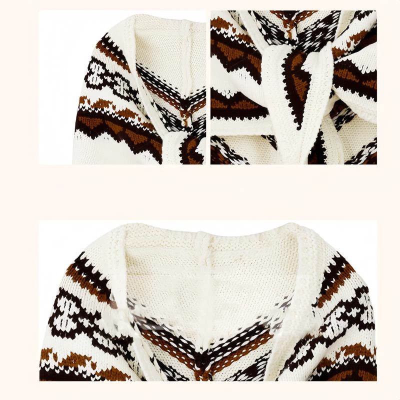 Chal de Borlas con Rayas Triangulares Tibetanas Tibetan Triangular Striped Tassel Shawl