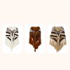 Chal de Borlas con Rayas Triangulares Tibetanas Tibetan Triangular Striped Tassel Shawl