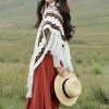 Chal de Borlas con Rayas Triangulares Tibetanas Tibetan Triangular Striped Tassel Shawl