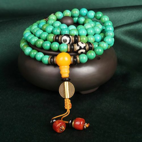Collar de Mala de Turquesa Tibetana para el Equilibrio Collar de Mala de Turquesa Tibetana para el Equilibrio