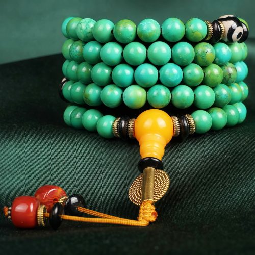 Collar de Mala de Turquesa Tibetana para el Equilibrio Collar de Mala de Turquesa Tibetana para el Equilibrio