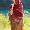 Chale con Estampado de Hojas de Vid Tibetano Tibetan Vine Leaves Pattern Shawl