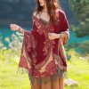 Chale con Estampado de Hojas de Vid Tibetano Tibetan Vine Leaves Pattern Shawl