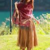 Chale con Estampado de Hojas de Vid Tibetano Tibetan Vine Leaves Pattern Shawl