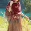 Chale con Estampado de Hojas de Vid Tibetano Tibetan Vine Leaves Pattern Shawl
