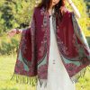 Chale con Estampado de Hojas de Vid Tibetano Tibetan Vine Leaves Pattern Shawl