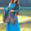 Chale con Estampado de Hojas de Vid Tibetano Tibetan Vine Leaves Pattern Shawl