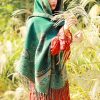 Chale con Estampado de Hojas de Vid Tibetano Tibetan Vine Leaves Pattern Shawl