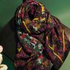 Chal envolvente con estampado floral tibetano vintage Tibetan Vintage Floral Pattern Shawl Wrap