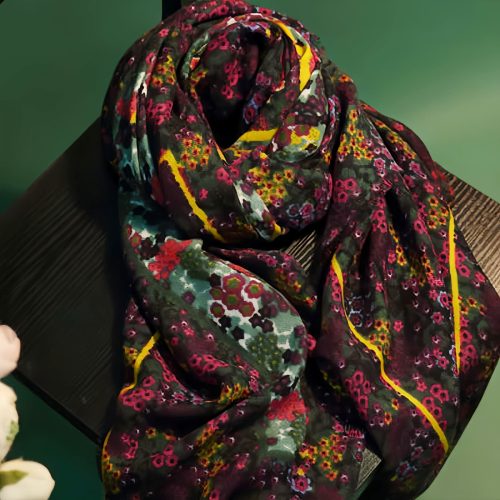 Chal envolvente con estampado floral tibetano vintage Chal envolvente con estampado floral tibetano vintage
