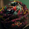 Chal envolvente con estampado floral tibetano vintage Tibetan Vintage Floral Pattern Shawl Wrap